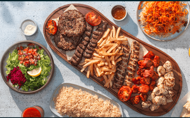 Halal certified ingredients and fresh kabobs