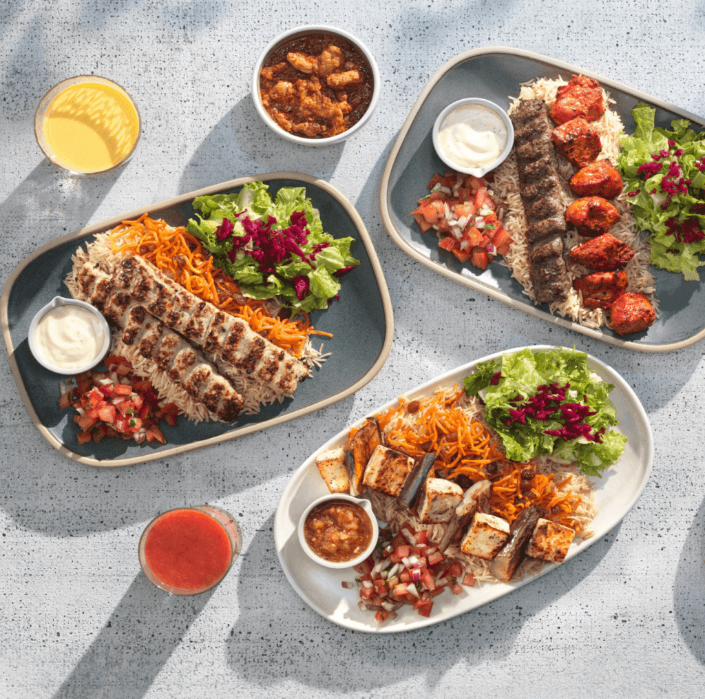 Halal catering buffet trays Toronto -Naan Kabob silver and gold packages