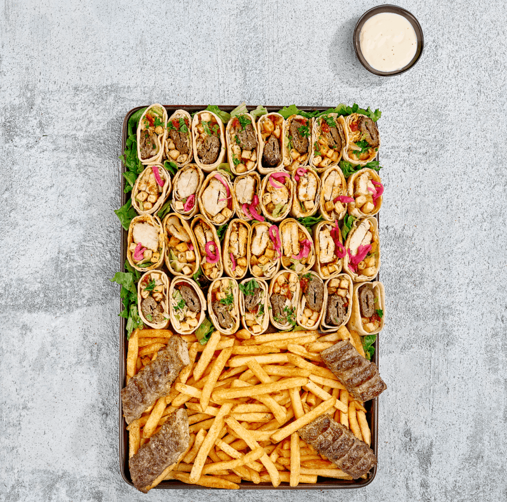 Halal catering dishes Toronto -Naan Kabob authentic Afghan platter spread